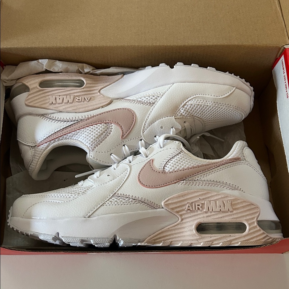 Nike Air Max White and barely rose Sneakers
